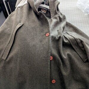 Banana Republic VINTAGE Men's Heavy Wool Sleeveless Military Trench Coat w/ Hood